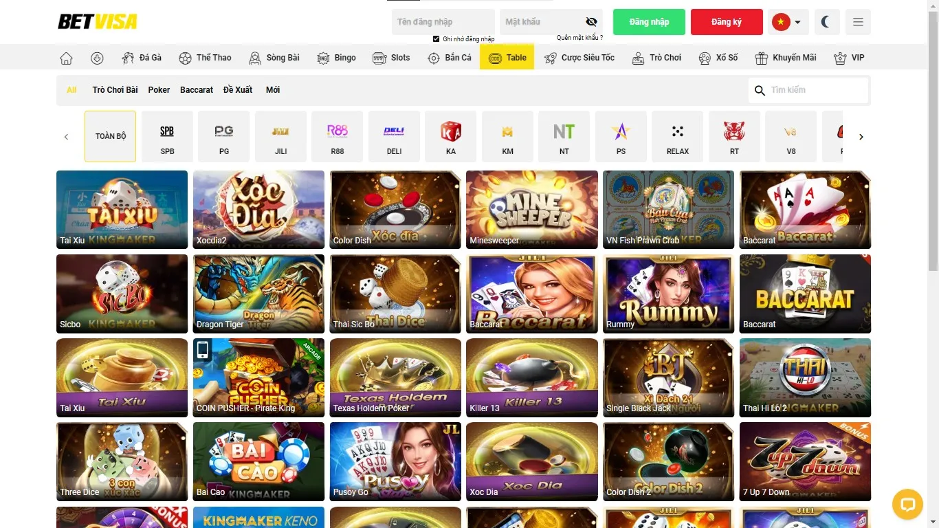 BetVisa Online Casino Table games. Vietnam