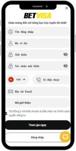 BetVisa registration mobile Vietnam