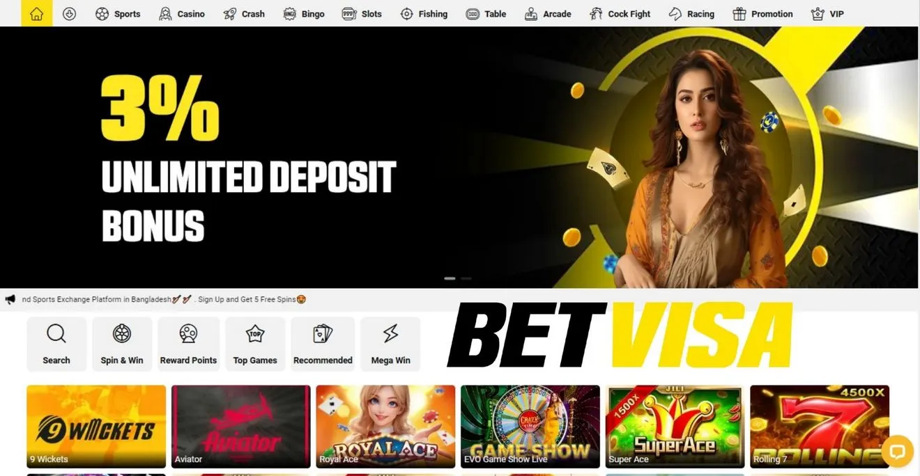 Betvisa Casino homepages english